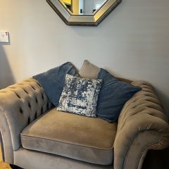 Chesterfield Arm Chair and Footstool