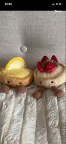 New JELLYCAT Amuseable Colette Tarte Au Citron and Amuseable Fleurette Tarte Aux Fraises Pair