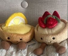 New JELLYCAT Amuseable Colette Tarte Au Citron and Amuseable Fleurette Tarte Aux Fraises Pair