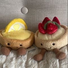 New JELLYCAT Amuseable Colette Tarte Au Citron and Amuseable Fleurette Tarte Aux Fraises Pair