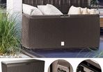 Cushion Box Weatherproof Grab Bars Castors UV-Resistant 310L Garden Terrace Balcony Chest Garden Box 117x47x60cm Polyrattan Look Brown