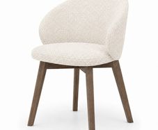 Aura Upholstered Dining Armchair Cremona Fabric & Custom Legs