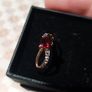 10ct gold ring  with  Natural Gem Stone garnet and diamonds Image 3