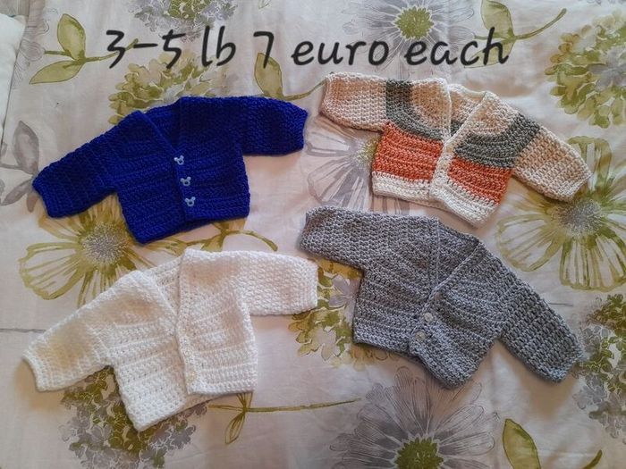Handmade premature baby cardigans