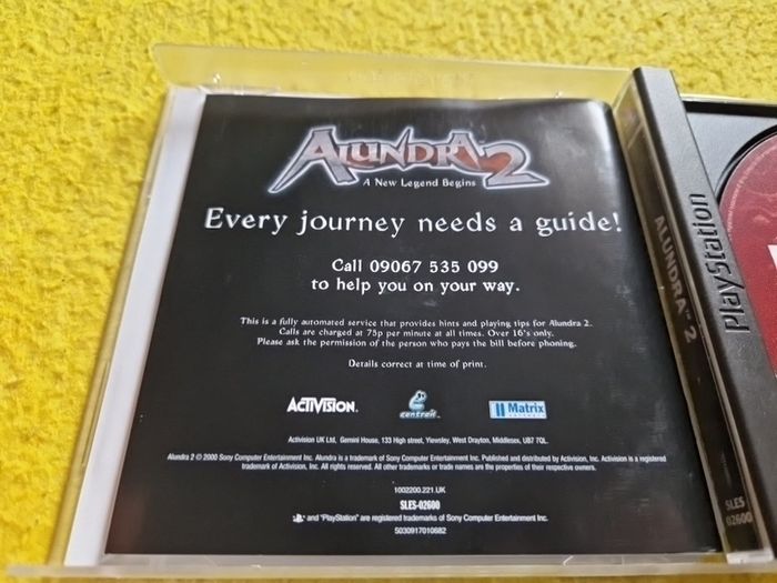 Alundra 2  PlayStation1 Ps1 PlayStation2 Ps2 games Original