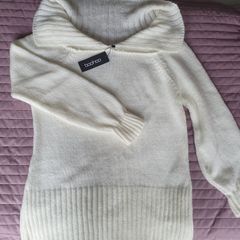 Off shoulder cotton white jumper