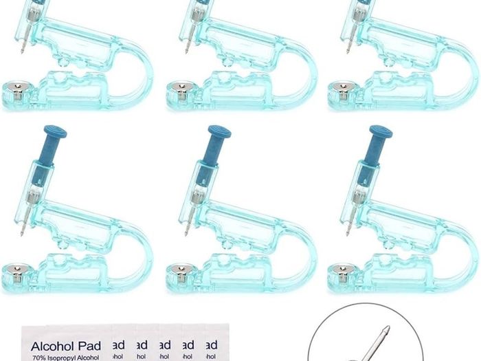 NEW SALE | 6pcs disposable Safety Ear Piercing Gun Unit Tool with Asepsis Pierce Kit Blue for Piercing kit Piercing Supplies with Ear Stud