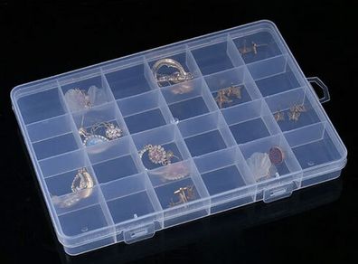 24 Grids Plastic Storage Box Transparent Pill Beads Screw Organizer Jewelry Earrings Classification Display Container