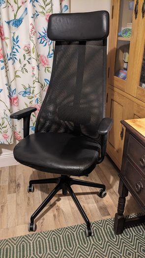 Leather swivel chair, fully adjustable