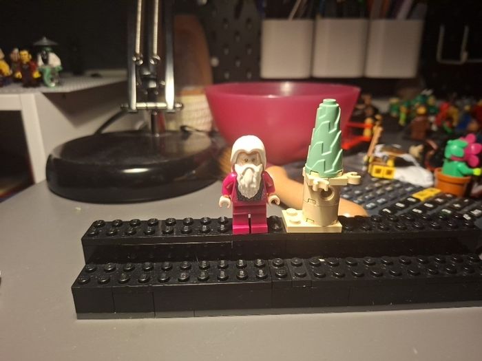 Dunmbledore and mini castle