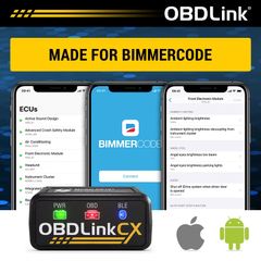 OBDLink CX Bimmercode Bluetooth 5.1 BLE OBD2 Adapter for BMW/Mini, Works with iPhone/iOS & Android, Car Coding, OBD II