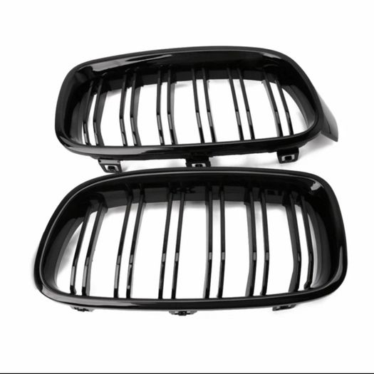 BMW F30 F31 F35 3 Series 2012-2017 Kidney Twin Grill Grille Gloss Black Dual Line