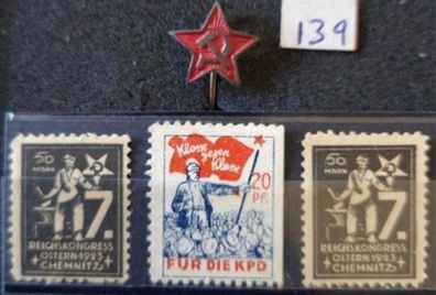 Third reich era,  communist party germany (KPD) members pin / stamps   (139)