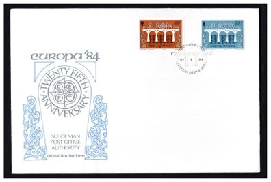 1984 Isle of Man Europa Granite Paper Commemorative Stamps First Day Cover (FDC)