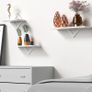 White Floating Shelf, 3 Sets of White Wall-Mounted Shelves, Modern Home Decoration Storage Shelf, with Invisible Accessories, Suitable for Bathroom, Bedroom, Office, Living Room, Kitchen, etc Image 2