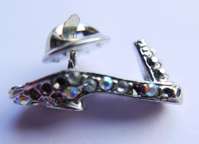 Vintage Silver High Heel Shoe pinback brooch
