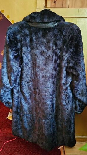 creenstone navy and brown long faux fur