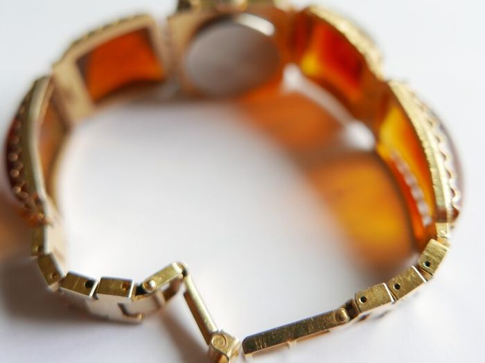 Vintage womens amber cocktail watch. Russian Watch Ladies CHAIKA