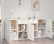Sideboard White 160x36x75 cm Chipboard
