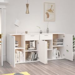 Sideboard White 160x36x75 cm Chipboard