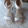 Girls occasion wedding sandals shoes clear heel designer Katy Perry  Sierra tan white 12.5 eur 31 beige Image 3