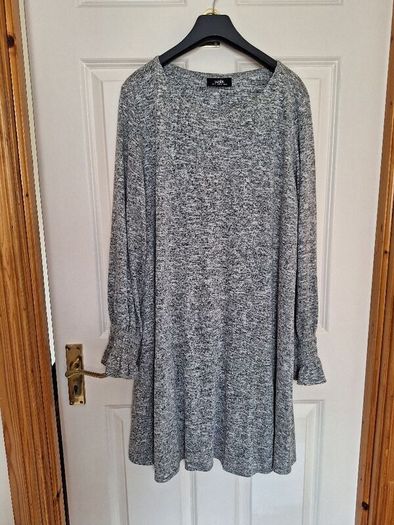 Wallis Long Sleeve Grey Dress - 16
