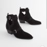 Ankle boots leather black women winter shoes Image 2