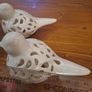 White Ceramic Bird Ornaments Pair Image 5
