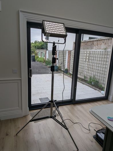 Litepanels light with heavy duty manfrotto stand