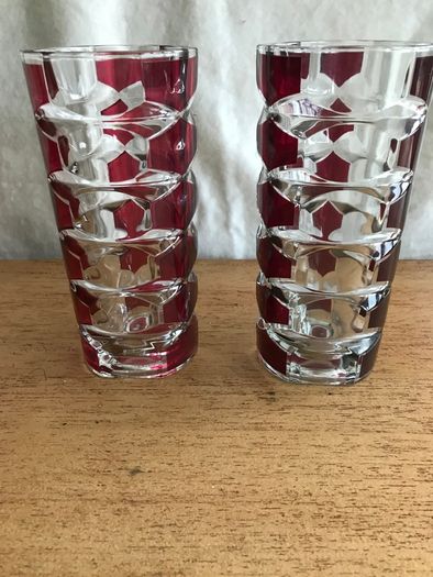 Vintage Ruby Red Glass Vases