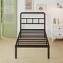 Black Single Bed Frame with Curved Headboard Image 9