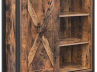 main image for ad _Sideboard, kitchen cabinet with sliding door and adjustable shelf levels, bathroom cabinet, living room, hallway, kitchen, home office, steel frame, industrial style, vintage brown-black