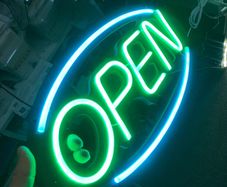 Large OPEN Neon Light Sign Take Away Foods Meats Shop