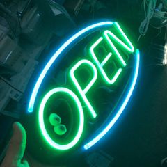 Large OPEN Neon Light Sign Take Away Foods Meats Shop