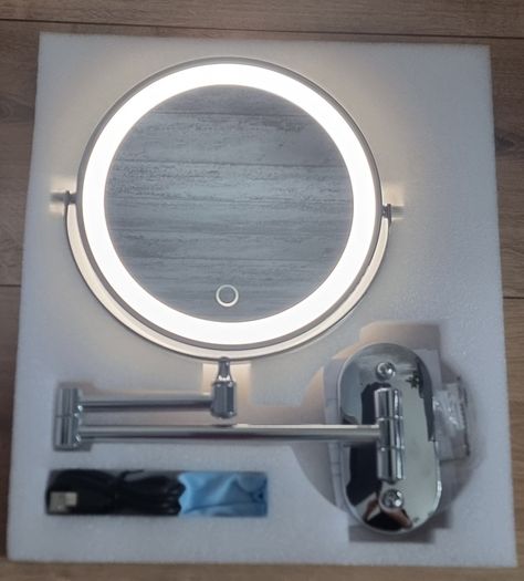 Makeup Cosmetic Vanity Mirror Bathroom Dressing Room Vanity Table Dual LED Battery USB Charging Black Chrome Brushed Vintage Gold