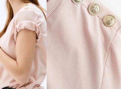 pink Balmain style tshirt