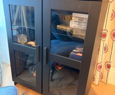 Glass-door cabinet, anthracite