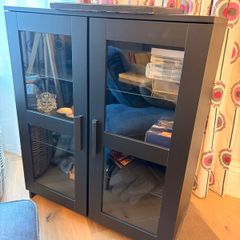 Glass-door cabinet, anthracite