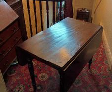 Rosewood Drop-Leaf Space-Saving Table