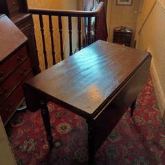 Rosewood Drop-Leaf Space-Saving Table