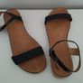"R & BE" Ladies Black Shimmer Sandals Image 2