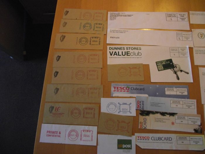 Big lot of cut pieces with Irish postmarks