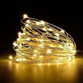 Fairy Lights, Jsdoin 2 PCS 50 LED Battery Operated String Lights Copper Wire Light for Indoor Outdoor Lighting, Bedroom, Wedding Decor, Party, Christmas, Tree Decoration(5M/16ft 50Pcs/Warm White)