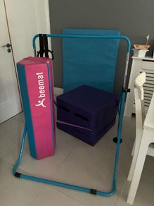 Ultimate 4-Piece Kids Gymnastics Set - Bar, Beemat Beam, Large Mat & Cube/Ramp