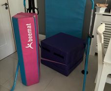 Ultimate 4-Piece Kids Gymnastics Set - Bar, Beemat Beam, Large Mat & Cube/Ramp