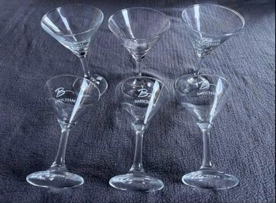 6 Babycham glasses