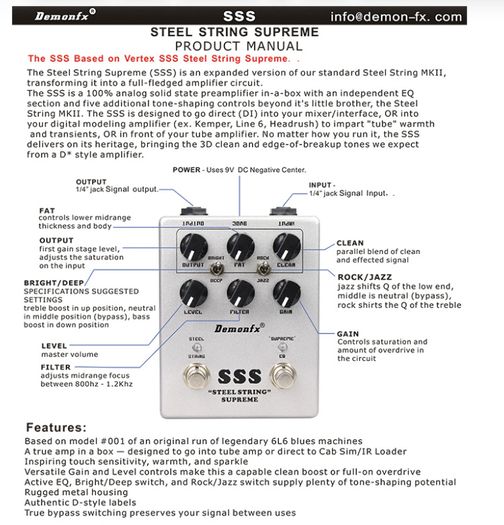 Demonfx SSS (Steel String Supreme) pedal