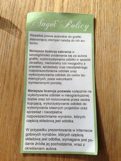 Craft Stamp - Angel Policy in Polish