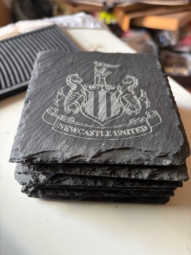 Newcastle black slate coasters