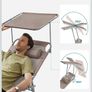 SONGMICS GCB022K01 Large Folding Sun Lounger, Sun Lounger, 200 x 71 x 38 cm, Load Capacity 150 kg, with Sun Shade and Reclining Backrest for Garden, Pool, Terrace, Taupe Image 4